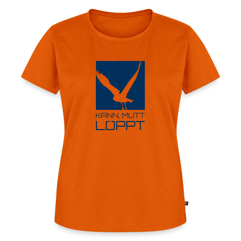 Damen Premium Bio T-Shirt - Kann, mutt, löppt - Orange 
