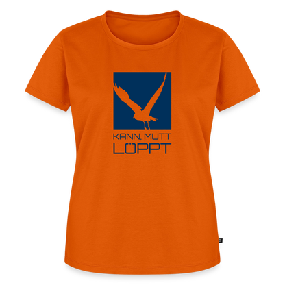 Damen Premium Bio T-Shirt - Kann, mutt, löppt - Orange 
