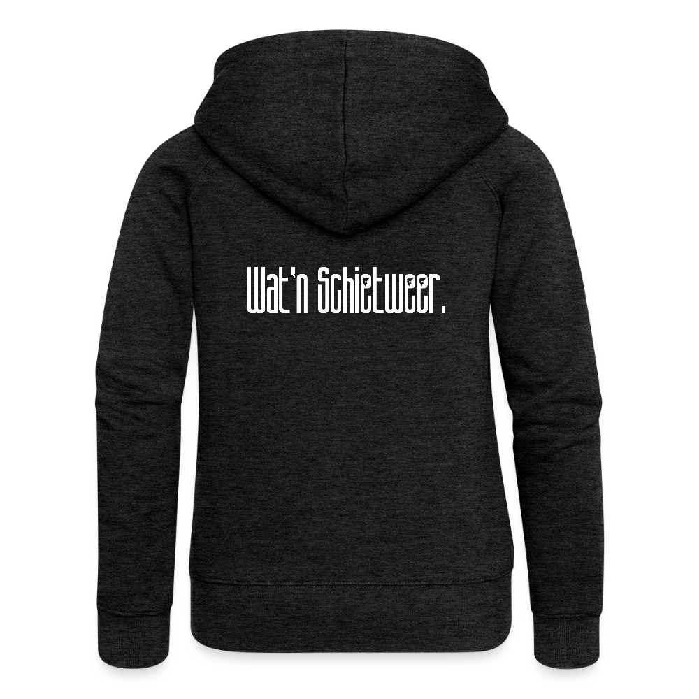 Frauen Premium Kapuzenjacke - wat'n Schietweer (weiss) - Anthrazit