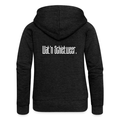 Frauen Premium Kapuzenjacke - wat'n Schietweer (weiss) - Anthrazit