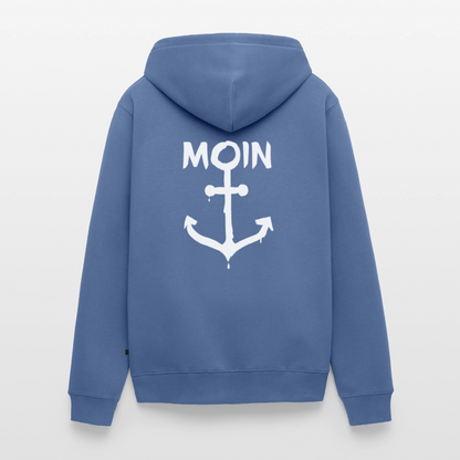 Herren Premium Kapuzenjacke - Moin Anker (weiss) - Taubenblau