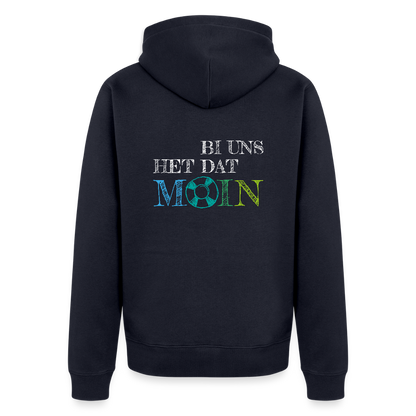 Herren Premium Kapuzenjacke - Bi uns het dat Moin (weiss) - Navy