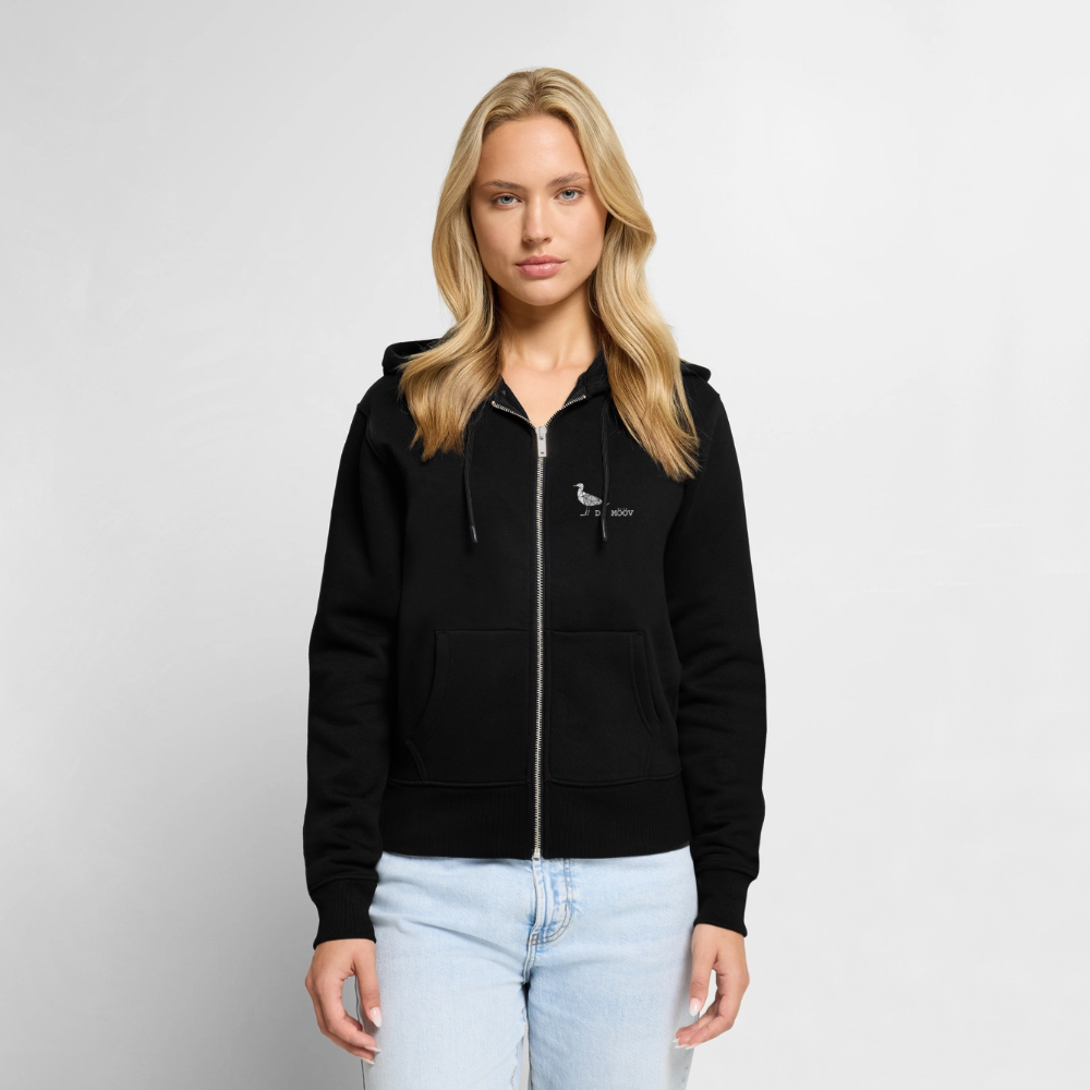 Damen Premium Kapuzenjacke - de Mööv (weiss) - Schwarz