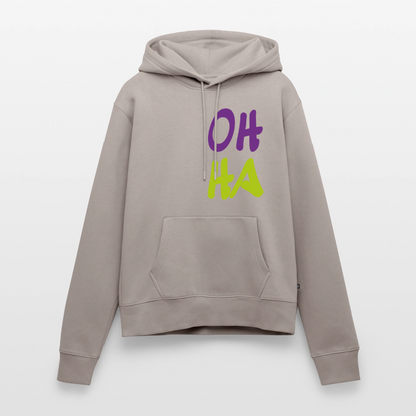 Damen Premium Hoodie - Oh ha - Taupe