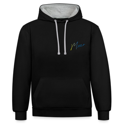 Unisex Kontrast-Hoodie - Meer - Schwarz/Grau meliert