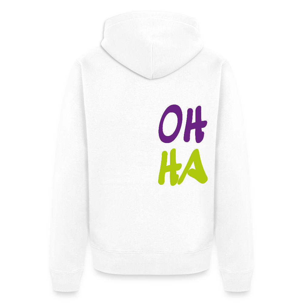 Herren Premium Kapuzenjacke - Oh ha - Weiß