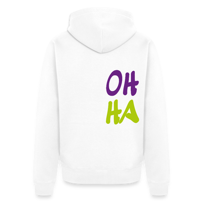 Herren Premium Kapuzenjacke - Oh ha - Weiß