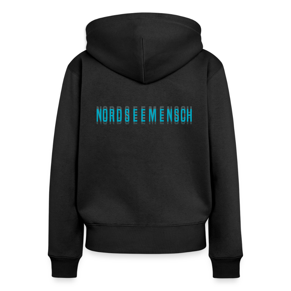 Nordseemensch - Damen Premium Kapuzenjacke - Schwarz