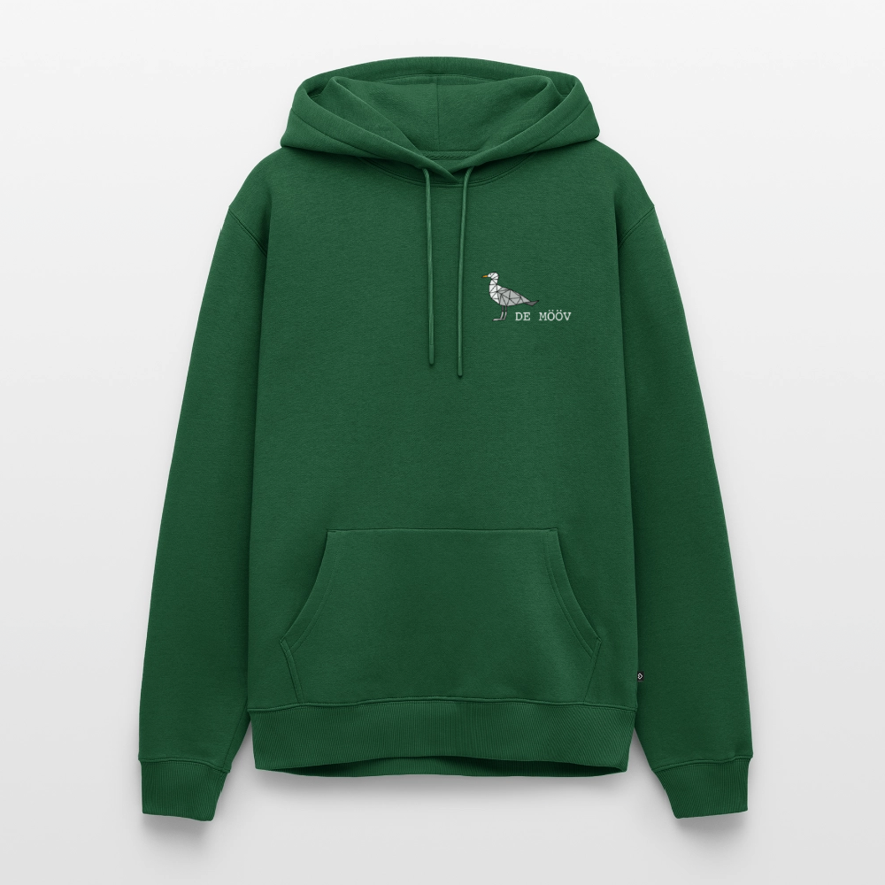 Herren Premium Hoodie - de Mööv (weiss) - Flaschengrün