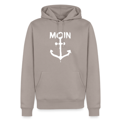Herren Premium Hoodie - Moin Anker (weiss) - Taupe