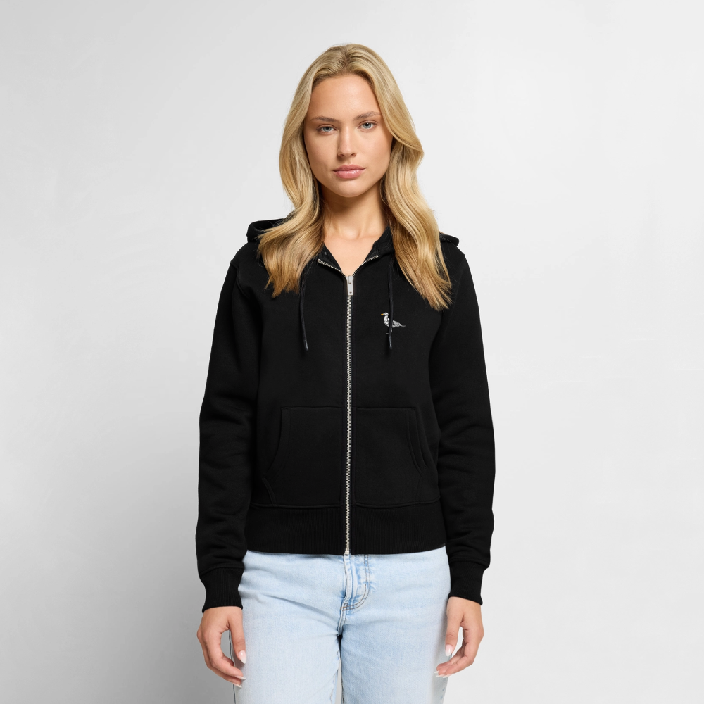 Möwe - Damen Premium Kapuzenjacke - Schwarz