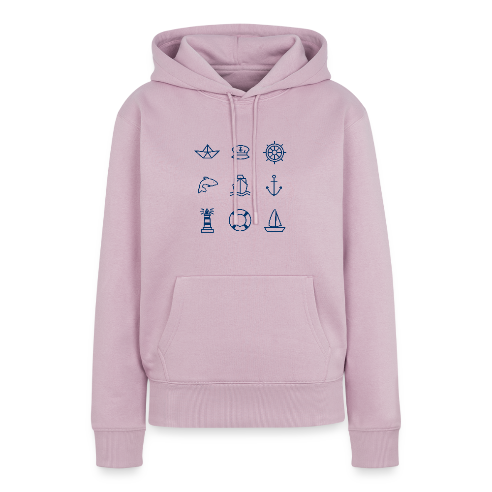 Damen Premium Hoodie - Nautik Doodles - Altrosa