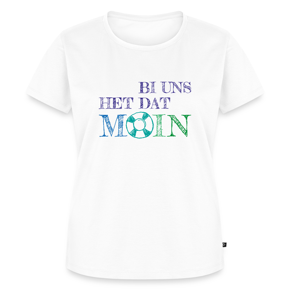 Frauen Premium Bio T-Shirt - Bi uns het dat Moin - Weiß