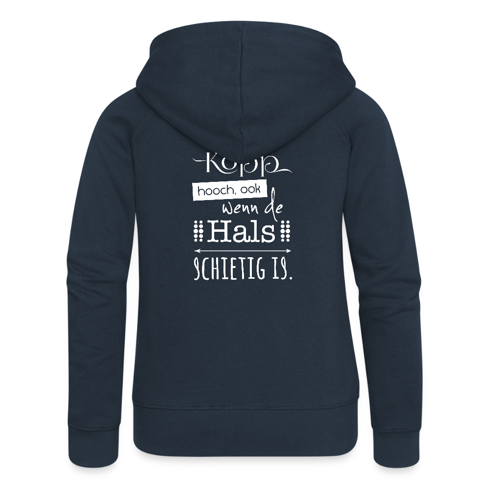 Frauen Premium Kapuzenjacke - Kopp hooch (weiss) - Navy