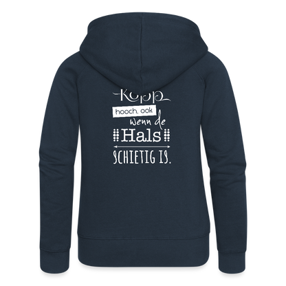 Frauen Premium Kapuzenjacke - Kopp hooch (weiss) - Navy