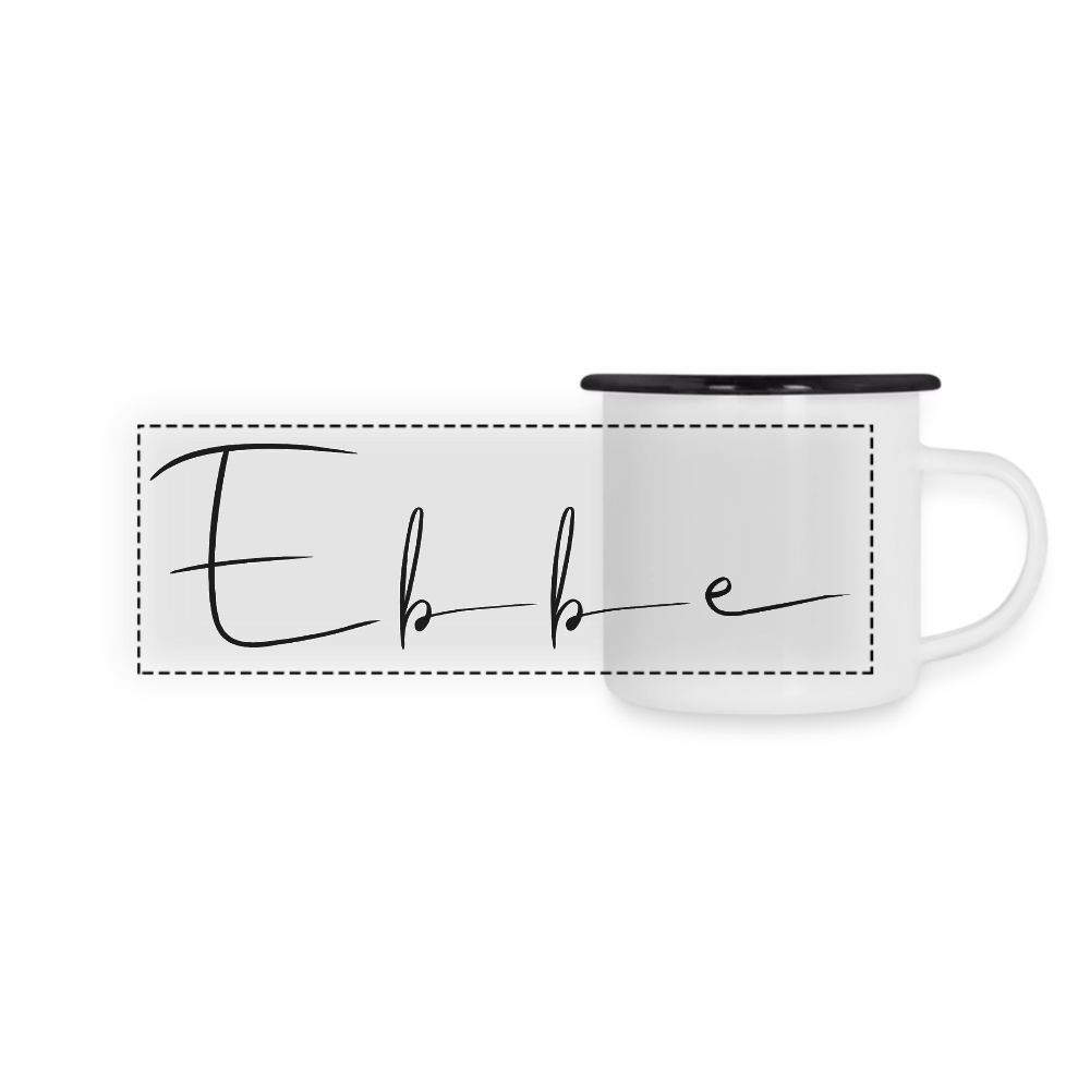 Ebbe - Panorama Emaille-Tasse - Weiß/Schwarz