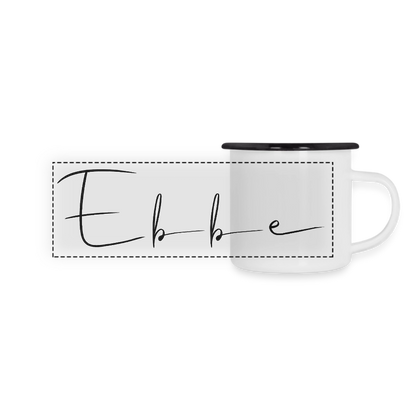 Ebbe - Panorama Emaille-Tasse - Weiß/Schwarz