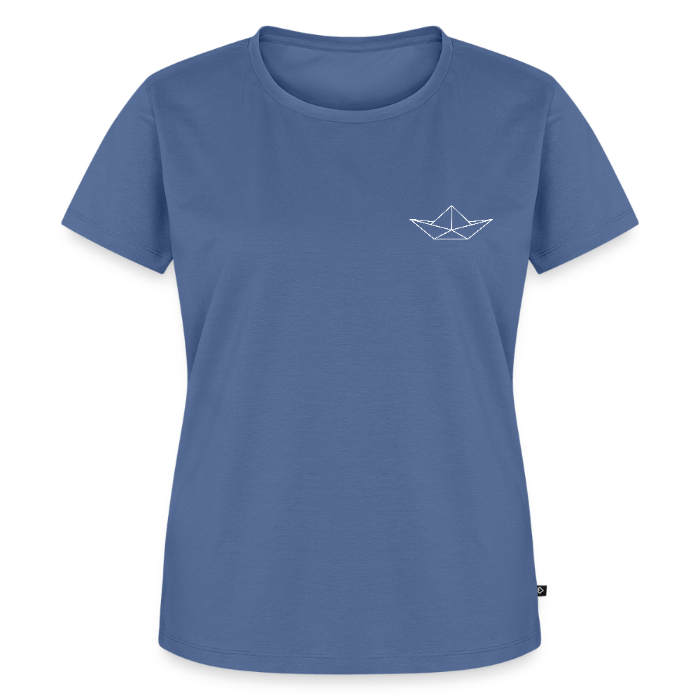Damen Premium Bio T-Shirt - Origami Boot (weiss) - Taubenblau