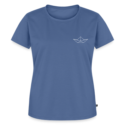 Damen Premium Bio T-Shirt - Origami Boot (weiss) - Taubenblau