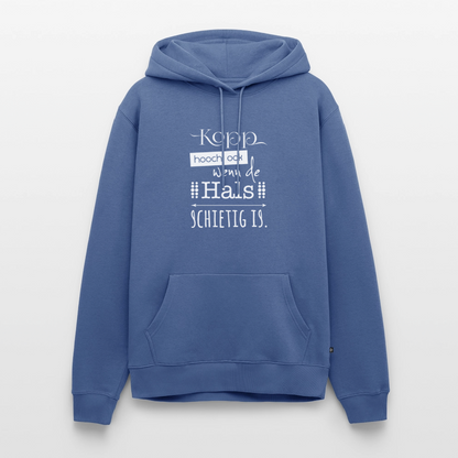 Herren Premium Hoodie - Kopp hooch (weiss) - Taubenblau