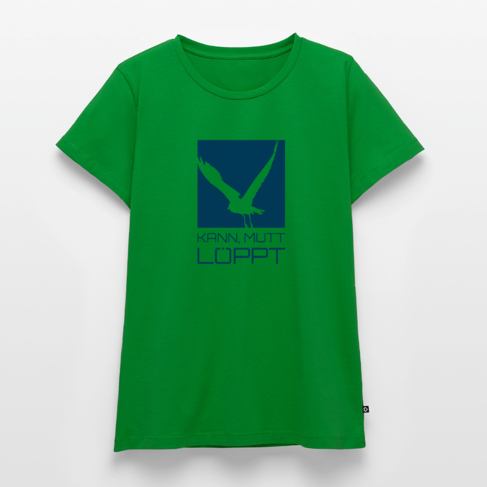 Damen Premium Bio T-Shirt - Kann, mutt, löppt - Grün