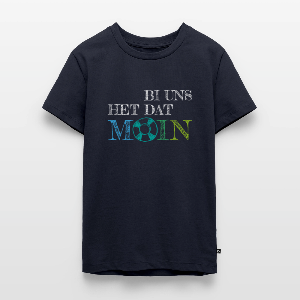 Teenager Premium T-Shirt - Bi uns het dat Moin (weiss) - Navy