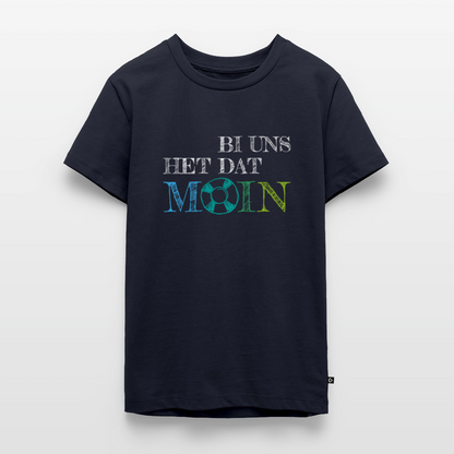Teenager Premium T-Shirt - Bi uns het dat Moin (weiss) - Navy