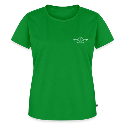 Damen Premium Bio T-Shirt - Origami Boot (weiss) - Grün
