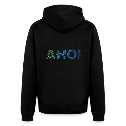 Herren Premium Kapuzenjacke - Ahoi doodles - Schwarz