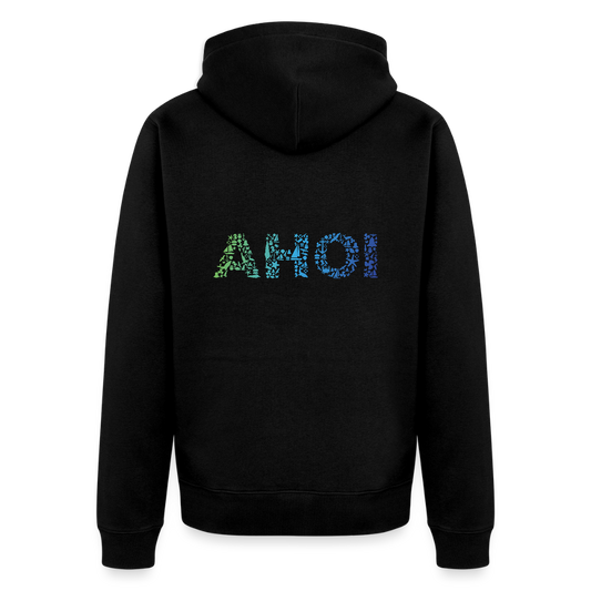 Herren Premium Kapuzenjacke - Ahoi doodles - Schwarz