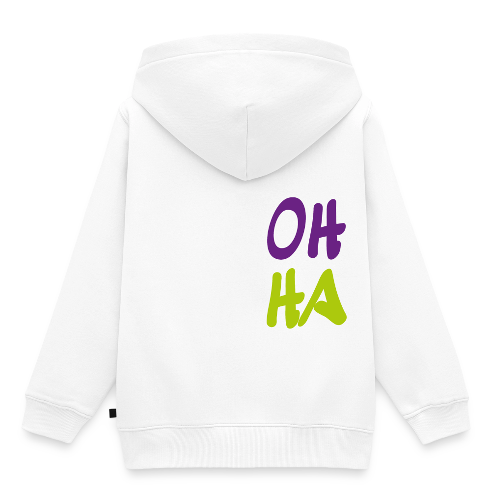 Kinder/Teenager Premium Hoodie "Oh ha" - Weiß