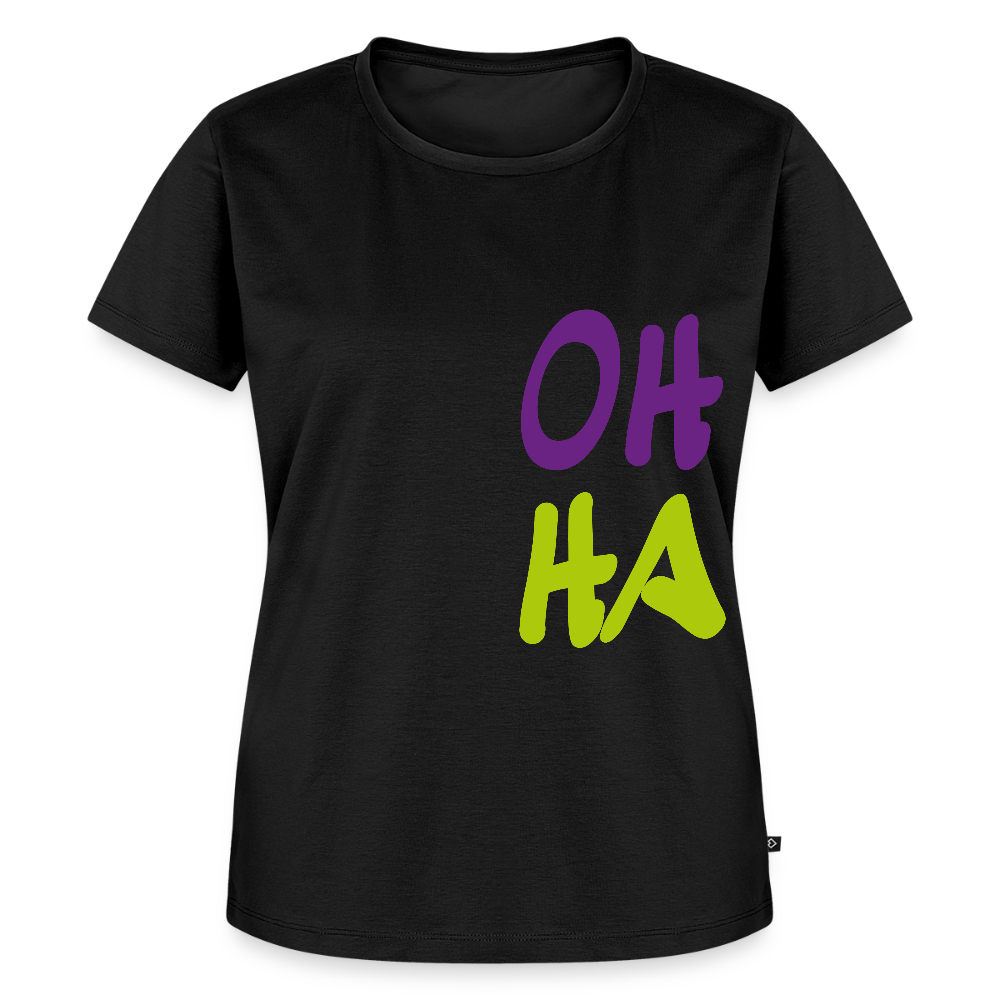Damen Premium Bio T-Shirt - Oh ha - Schwarz