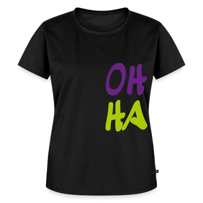 Damen Premium Bio T-Shirt - Oh ha - Schwarz