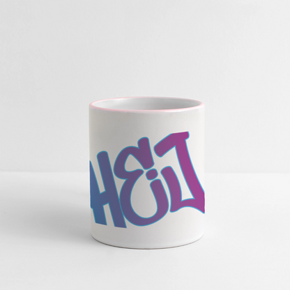 Panoramatasse - Hej - Weiß/Pink