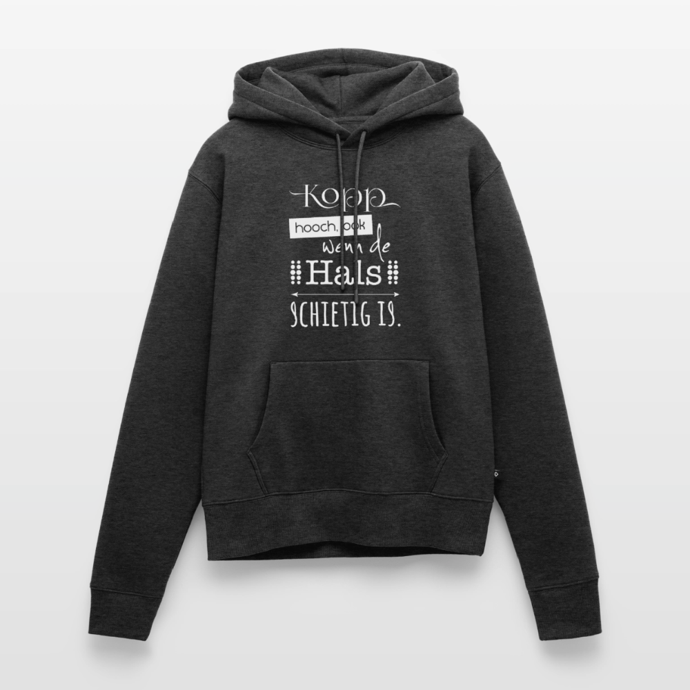 Damen Premium Hoodie - Kopp hooch (weiss) - Anthrazit meliert