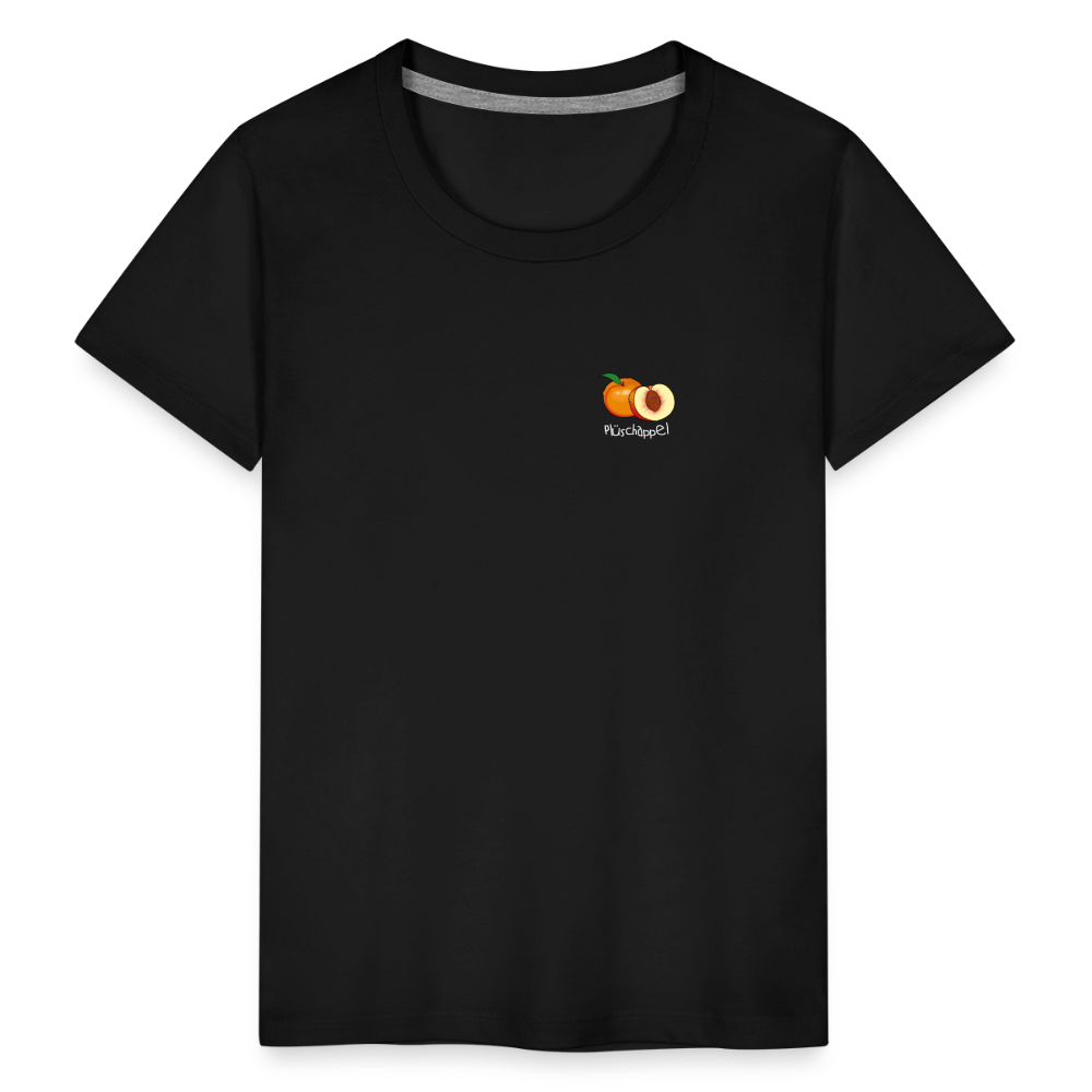 Kinder Premium T-Shirt - Plüschappel (weiss) - Schwarz
