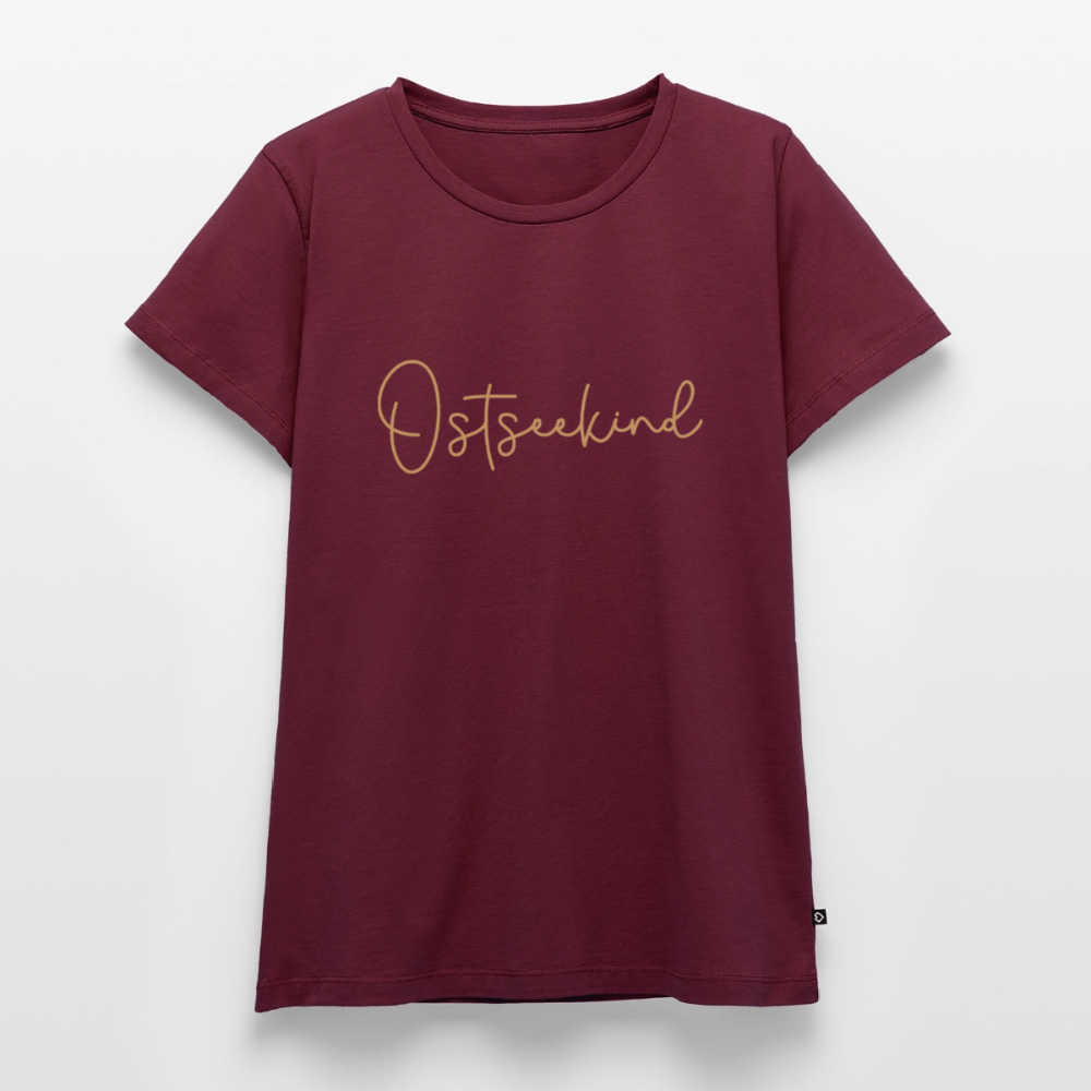 Damen Premium Bio T-Shirt - Ostseekind - Burgunderrot
