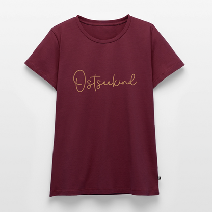Damen Premium Bio T-Shirt - Ostseekind - Burgunderrot