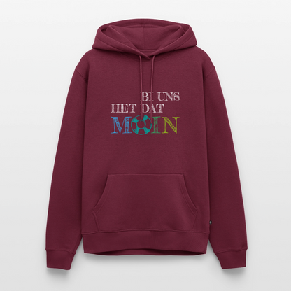 Herren Premium Hoodie- Bi uns het dat Moin (weiss) - Burgunderrot