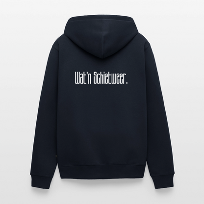 Herren Premium Kapuzenjacke - wat'n Schietweer (weiss) - Navy