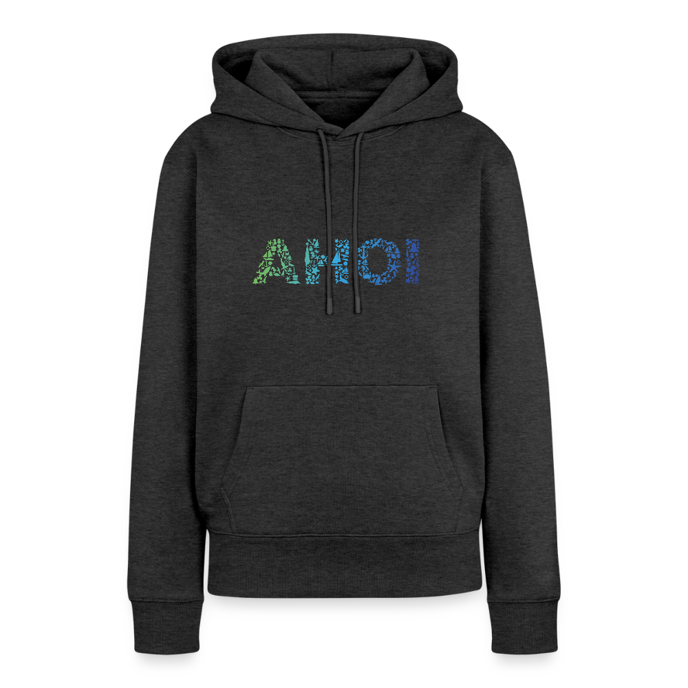 Damen Premium Hoodie - Ahoi doodles - Anthrazit meliert