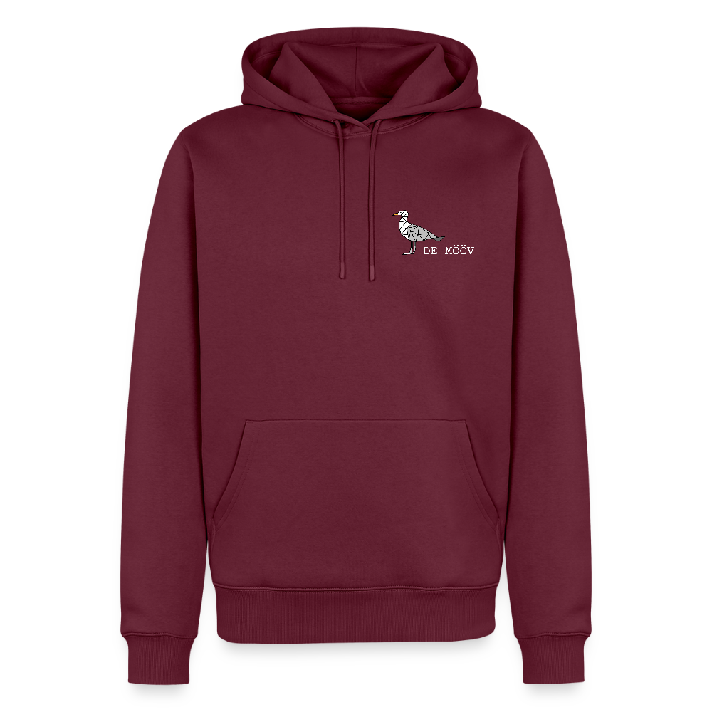 Herren Premium Hoodie - de Mööv (weiss) - Burgunderrot