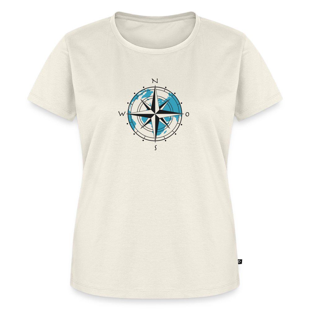 Damen Premium Bio T-Shirt - Kompass - Naturweiß