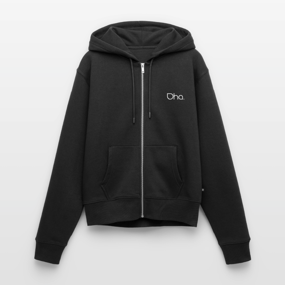 Oha (weiß) - Damen Premium Kapuzenjacke - Schwarz