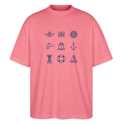Unisex Oversize Bio-T-Shirt - Nautik Doodles - Pink 