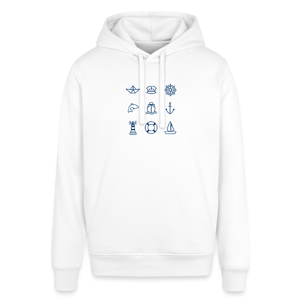 Unisex Bio-Hoodie - Nautik Doodles - Weiß