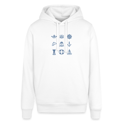 Unisex Bio-Hoodie - Nautik Doodles - Weiß