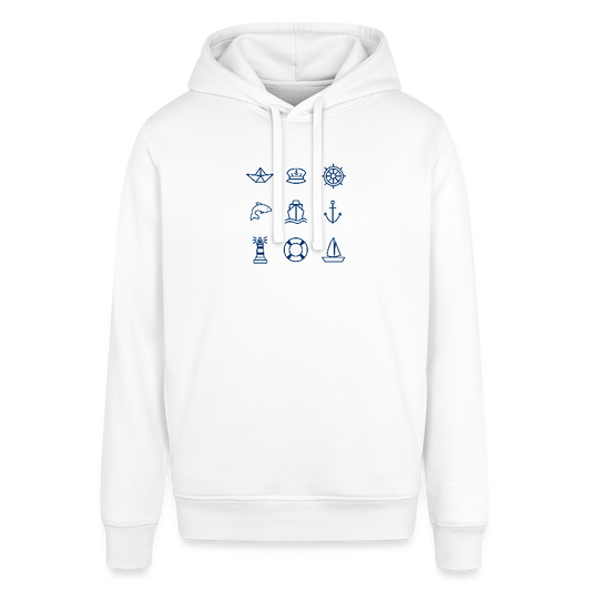 Unisex Bio-Hoodie - Nautik Doodles - Weiß