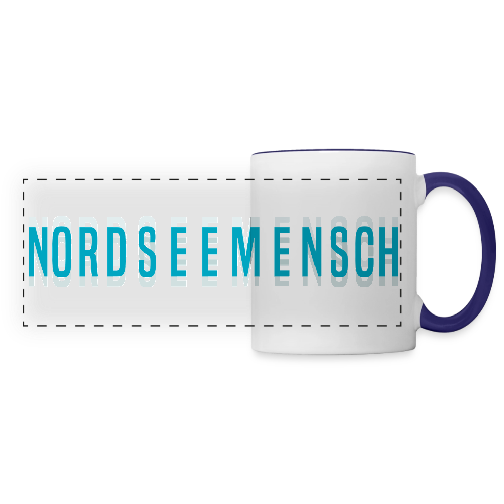 Nordseemensch - Panoramatasse - Weiß/Kobaltblau