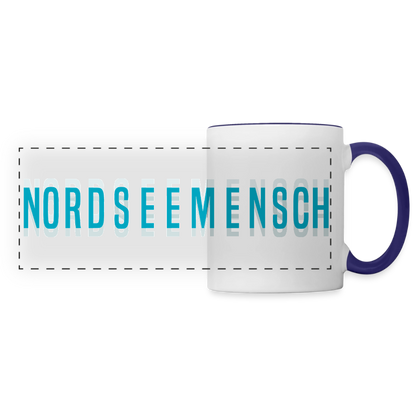 Nordseemensch - Panoramatasse - Weiß/Kobaltblau